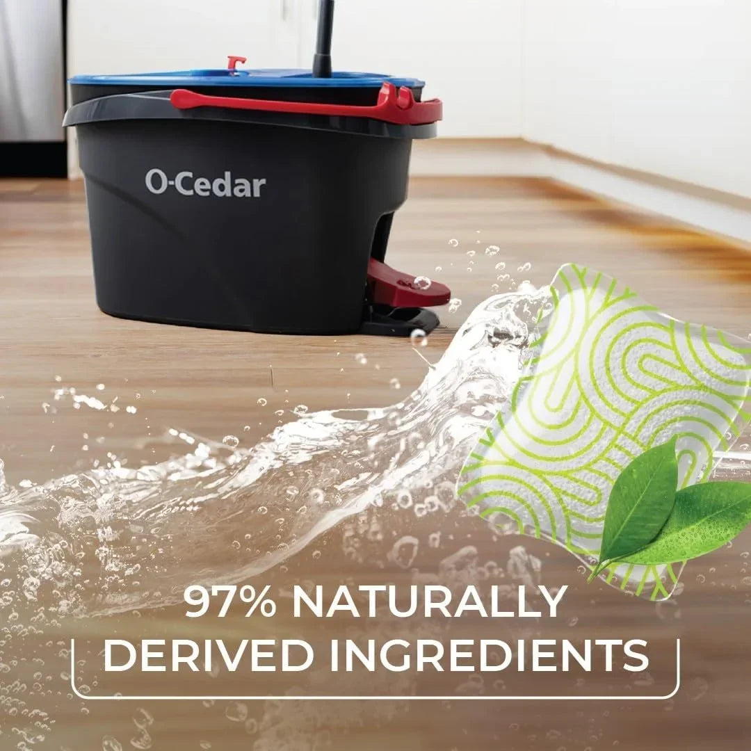 O-Cedar RinseClean Microfiber Spin Mop & Bucket Floor Cleaning System with Citrus Pac (Variety Pack)