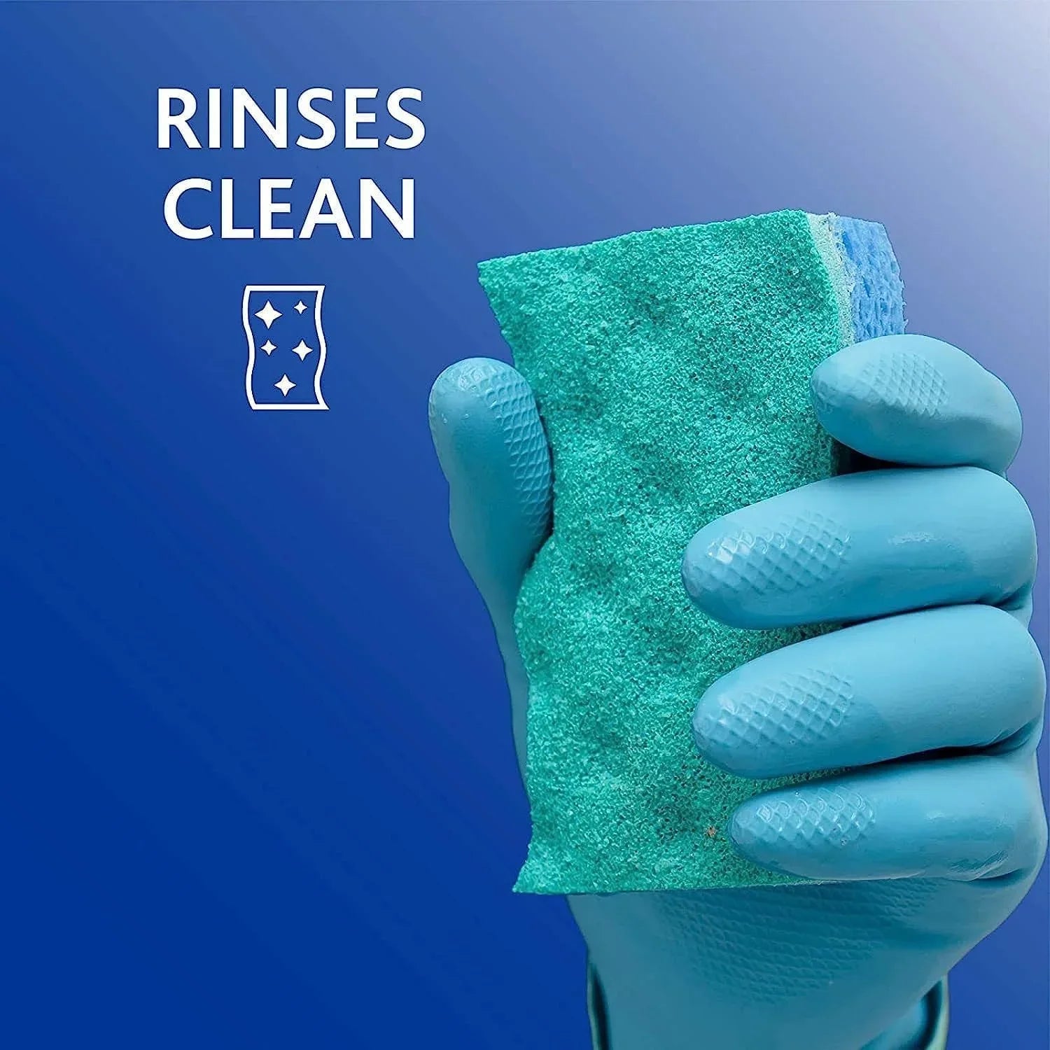 O-Cedar Multi-Use Scrunge Scrub Sponge (6 CT) with Playtex Living Reuseable Rubber Cleaning Gloves (Medium, 3 Pairs)