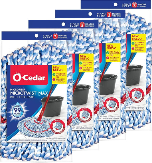 O-Cedar MicroTwist MAX Microfiber Refill (Pack of 4)