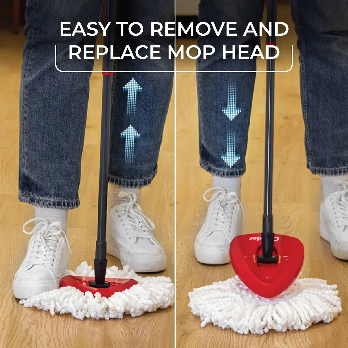 O-Cedar EasyWring Spin Mop and Bucket System: Portable, Non-Abrasive, Reusable, Extendable Handle