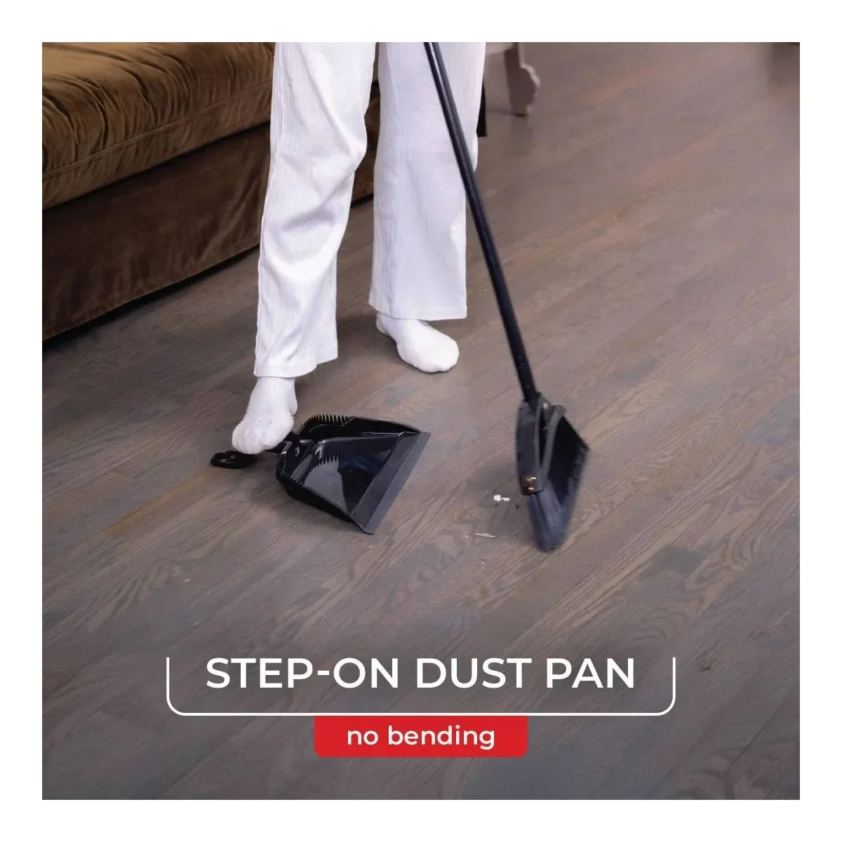 O-Cedar Indoor/Outdoor Strong Sweep Broom with Step On Dust Pan