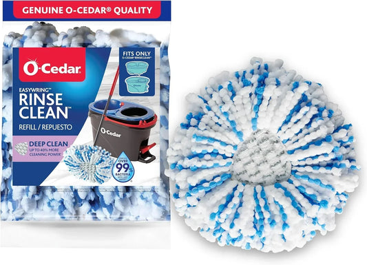 O-Cedar Genuine RinseClean Deep Clean Spin Mop Head Replacement (1-Pack) | 40% More Cleaning Power | Microfiber Refill | Machine Washable | Compatible with O-Cedar EasyWring RinseClean Spin Mop System