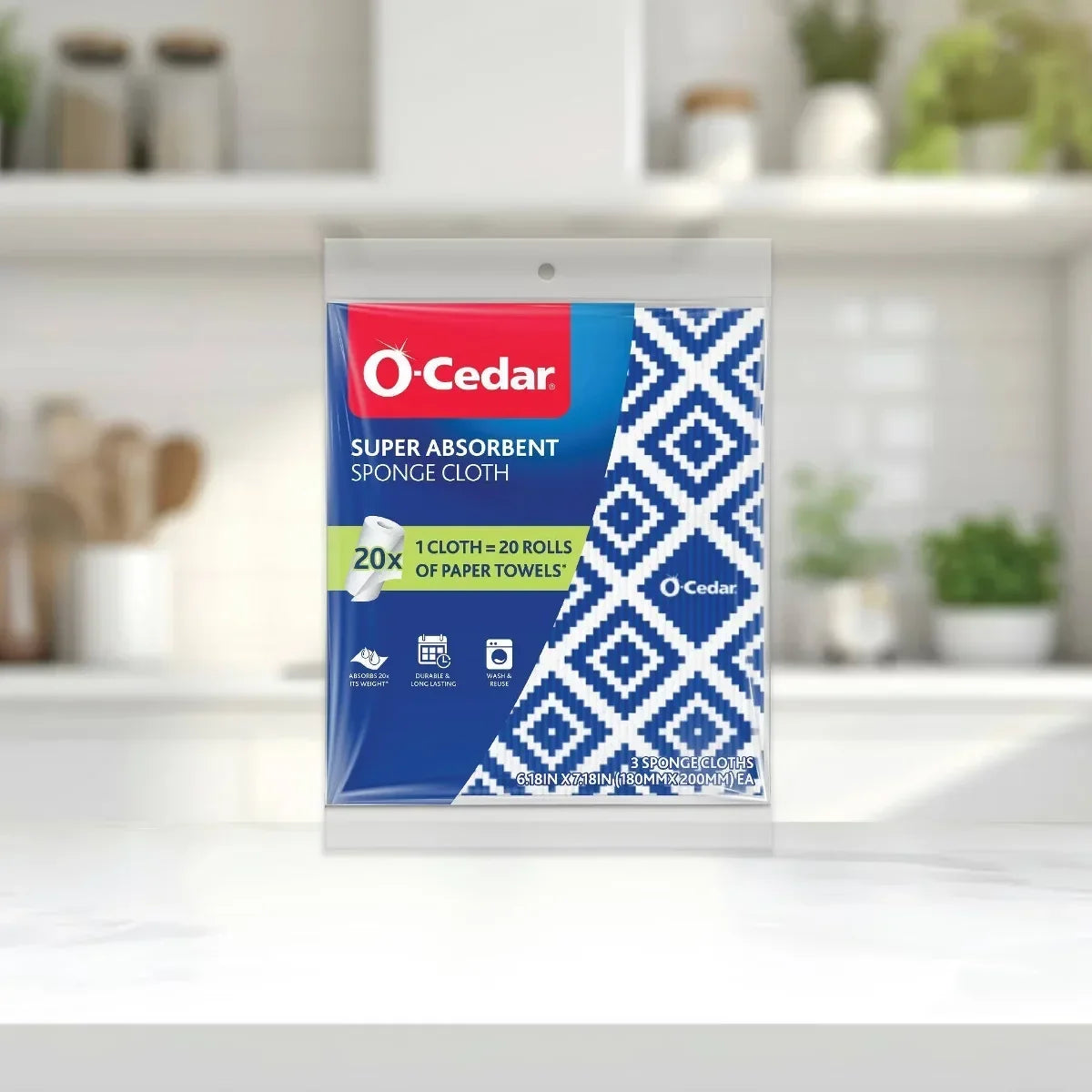 O-Cedar Super Absorbent Sponge Cloth - 3ct