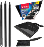 O-Cedar Strong Sweep Broom and Dustpan Set with Detail Brush | Indoor Outdoor Heavy Duty Stiff Bristle Broom | Step-On Dust Pan