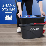 O-Cedar RinseClean Microfiber Spin Mop & Bucket Floor Cleaning System with 4 Extra Mop Head Replacements
