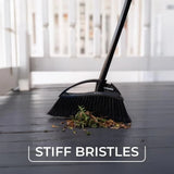 O-Cedar Strong Sweep Broom and Dustpan Set with Detail Brush | Indoor Outdoor Heavy Duty Stiff Bristle Broom | Step-On Dust Pan