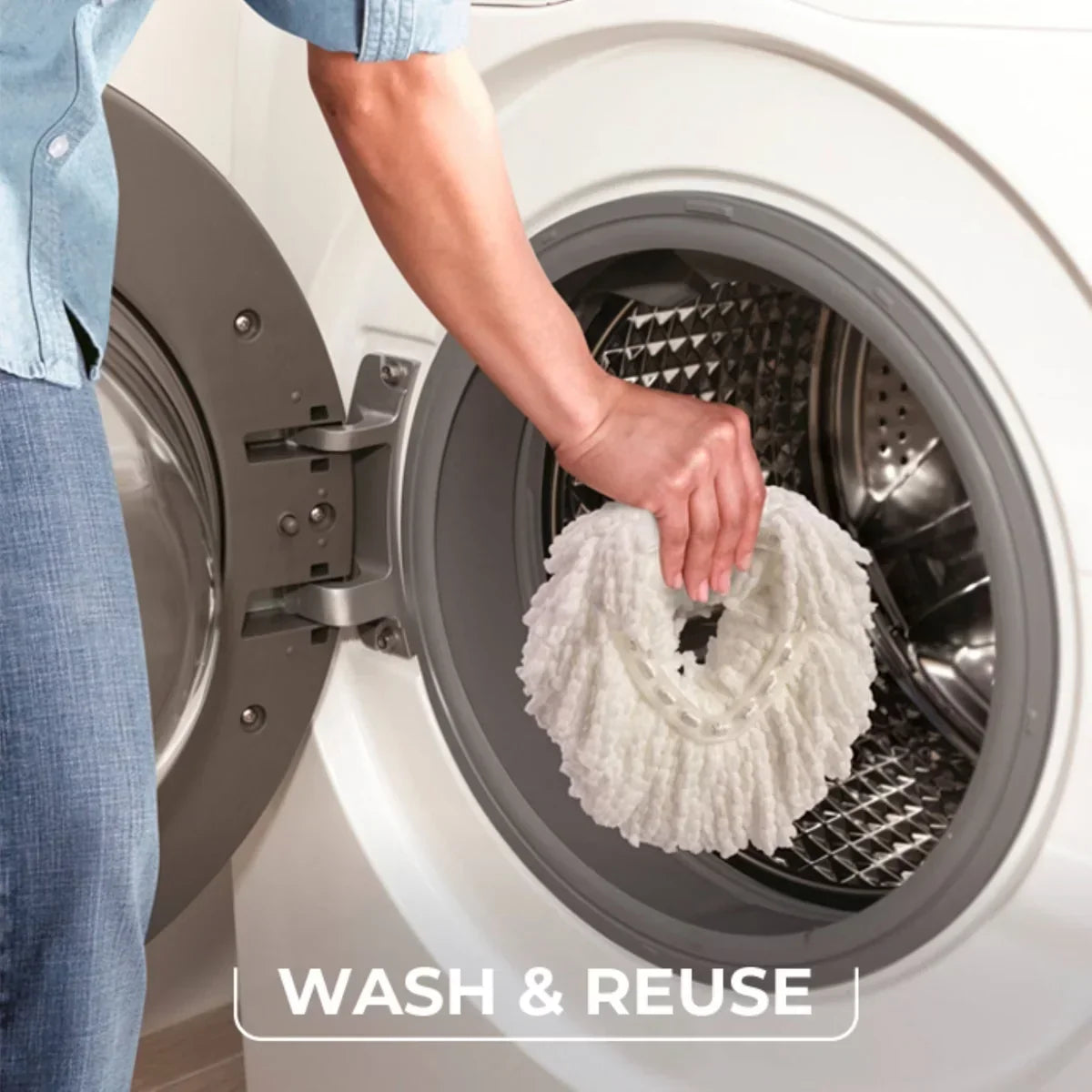 O-Cedar EasyWring Spin Mop and Bucket System: Portable, Non-Abrasive, Reusable, Extendable Handle