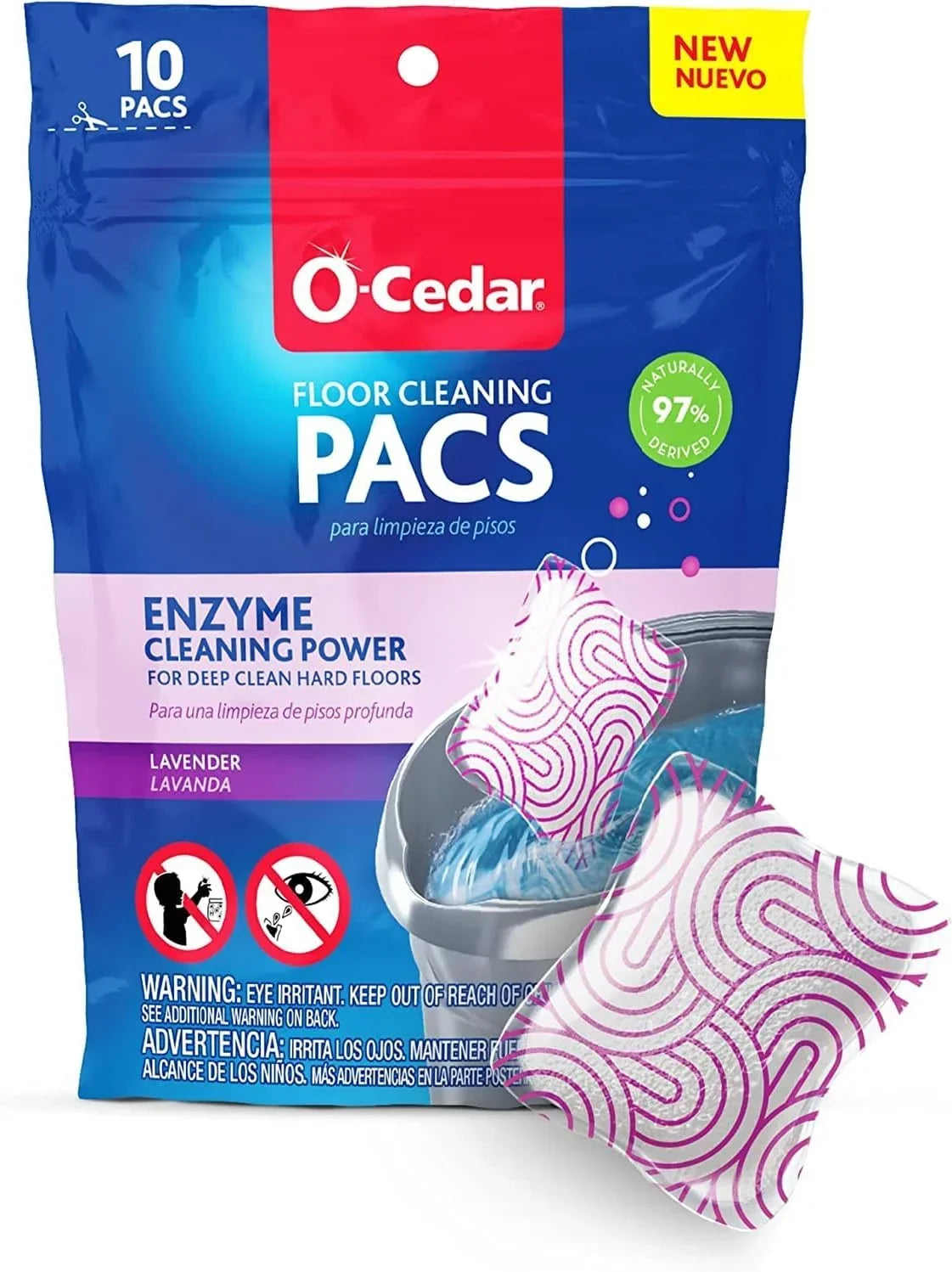 O-Cedar RinseClean Microfiber Spin Mop & Bucket Floor Cleaning System with Citrus and Lavender Pacs (Variety Pack)