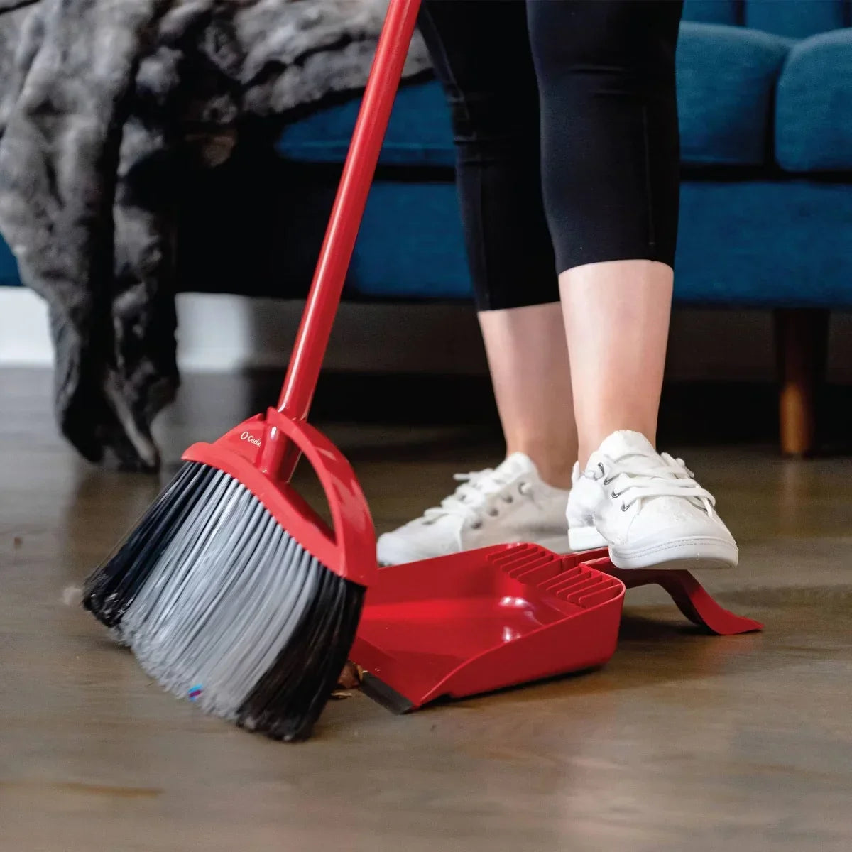 O-Cedar PowerCorner Pet Pro Broom with Step-On Dustpan