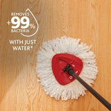 O-Cedar EasyWring Spin Mop and Bucket System: Portable, Non-Abrasive, Reusable, Extendable Handle