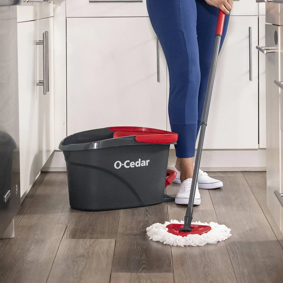 O-Cedar EasyWring Spin Mop and Bucket System Cleaning Tools and Accessories + 2ct Mop Head Replacement Cleaning Tool Refills