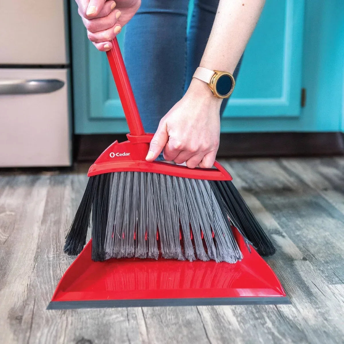 O-Cedar PowerCorner Pet Pro Broom with Step-On Dustpan