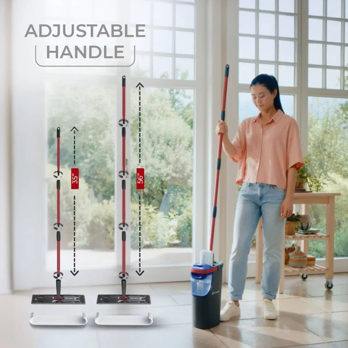 O-Cedar H2prO Mop Head Replacement Refill 2 Pack + H2prO Flat Mop System