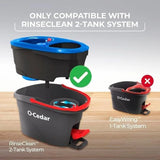 O-Cedar Genuine RinseClean Deep Clean Spin Mop Head Replacement | Machine Washable | Reusable | Microfiber Refill | 40% More Cleaning Power (Pack of 2)