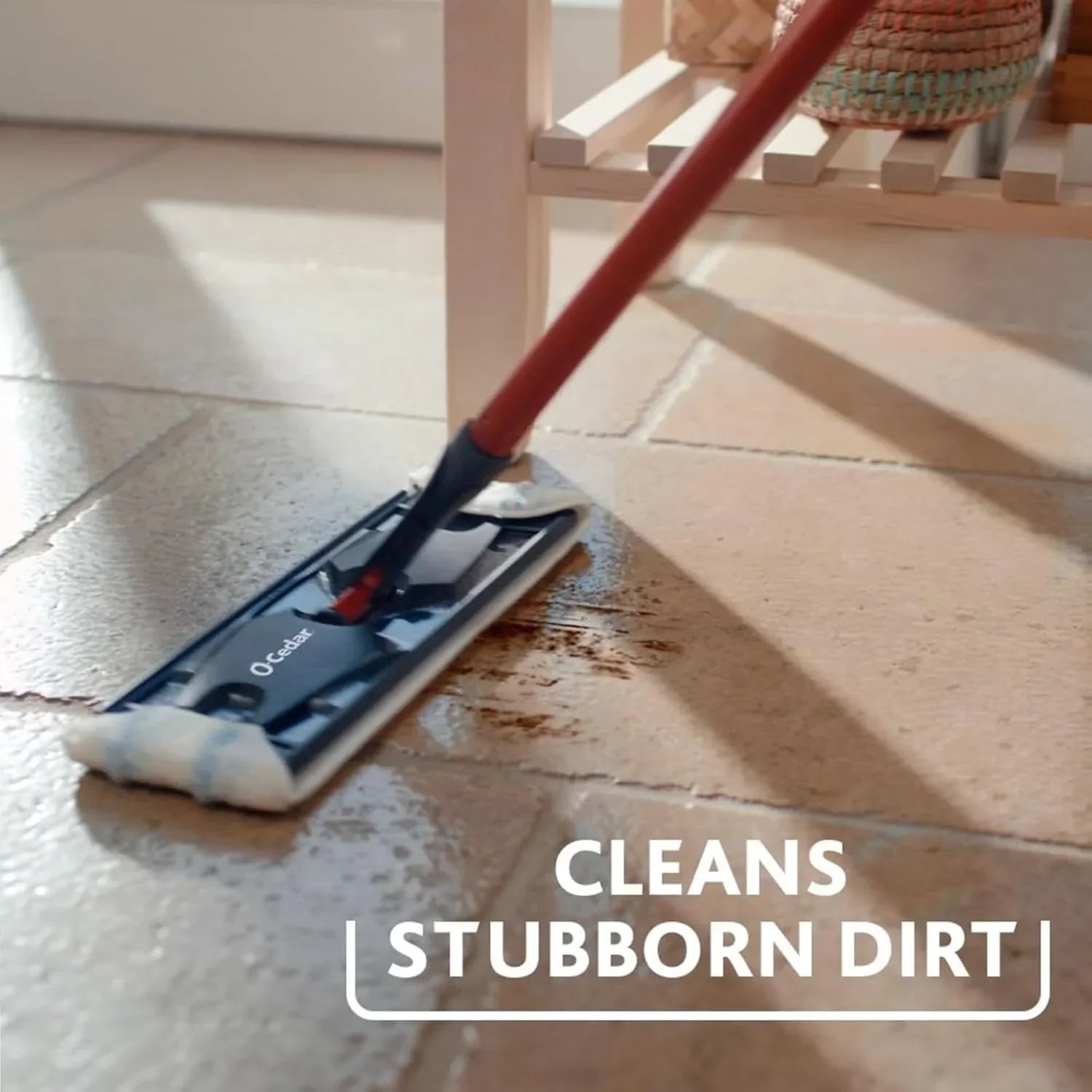 O-Cedar H2prO Flat Mop System with 1 Mop Head Refill | Quick Cleaning Tool | Clean with Clean Water | Machine Washable Reusable Microfiber Mop Pad | Safe on Wood Floors, Vinyl, Tile, Baseboards, Walls