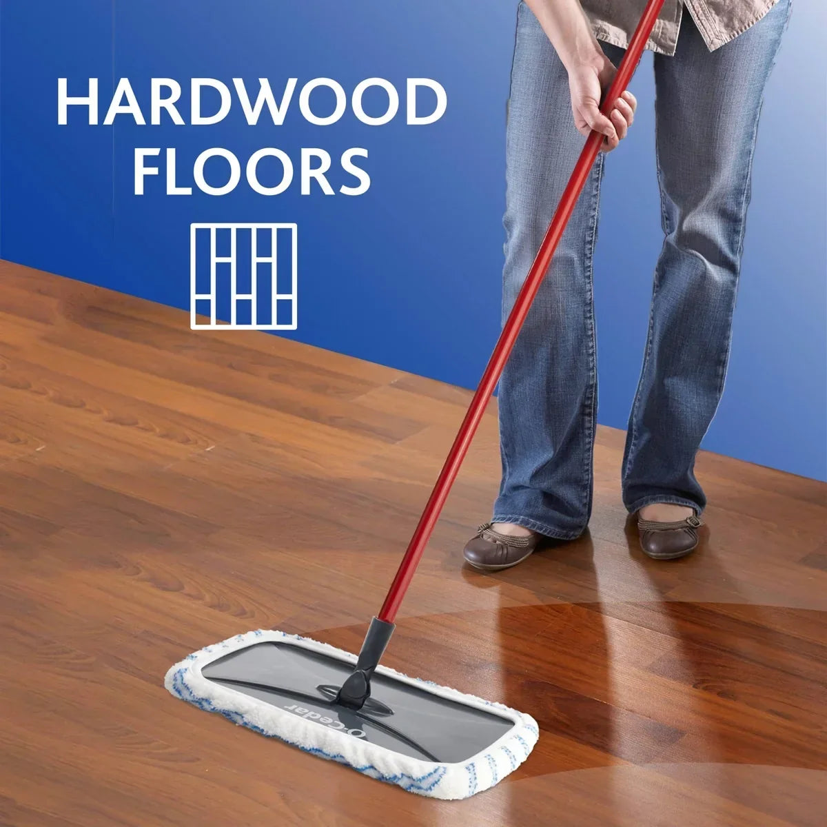 O-Cedar Hardwood Floor 'N More Microfiber Mop Head Replacement: Unscented, Floor Cleaning Tool Refill
