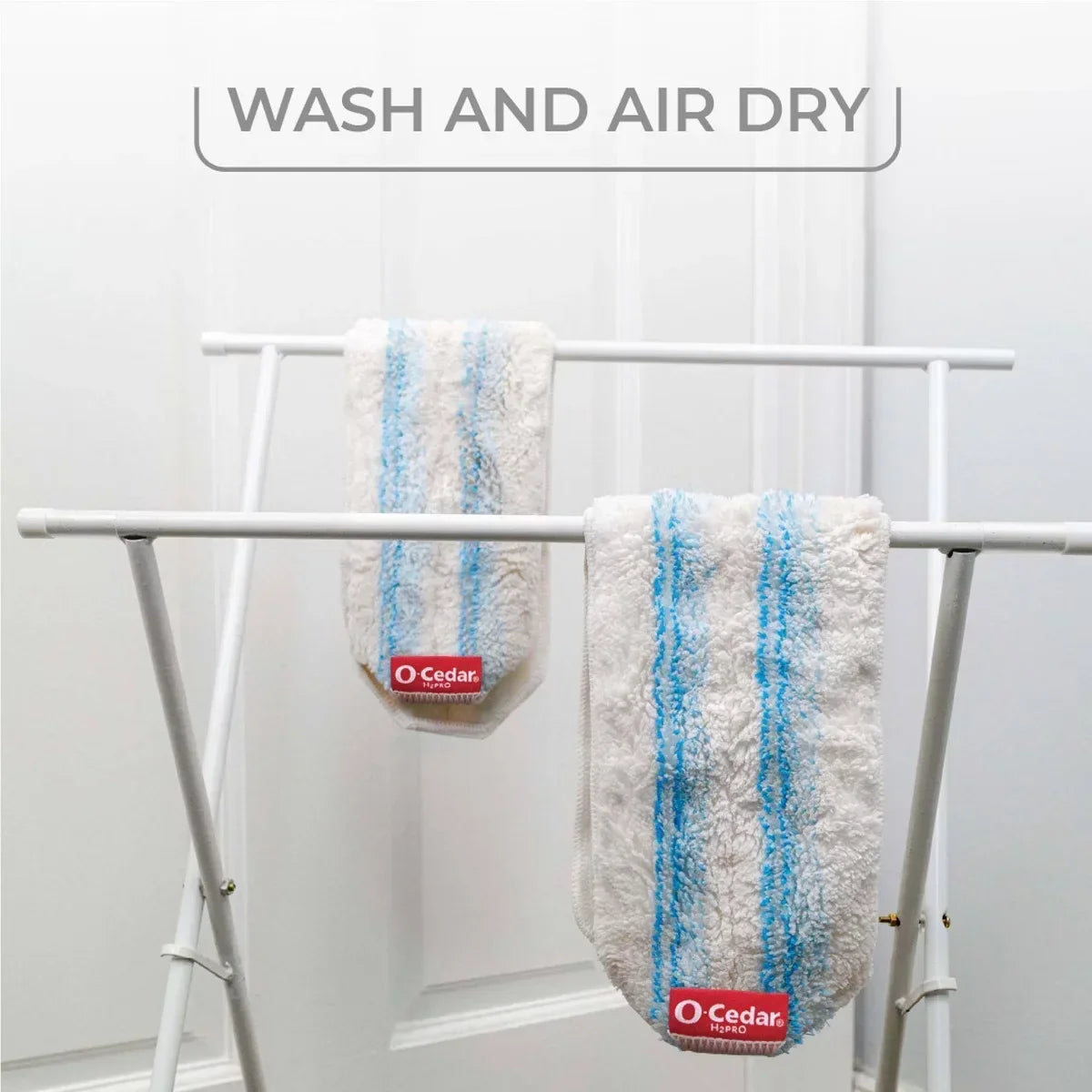 O-Cedar H2prO Mop Head Replacement Refill 2 Pack + H2prO Flat Mop System