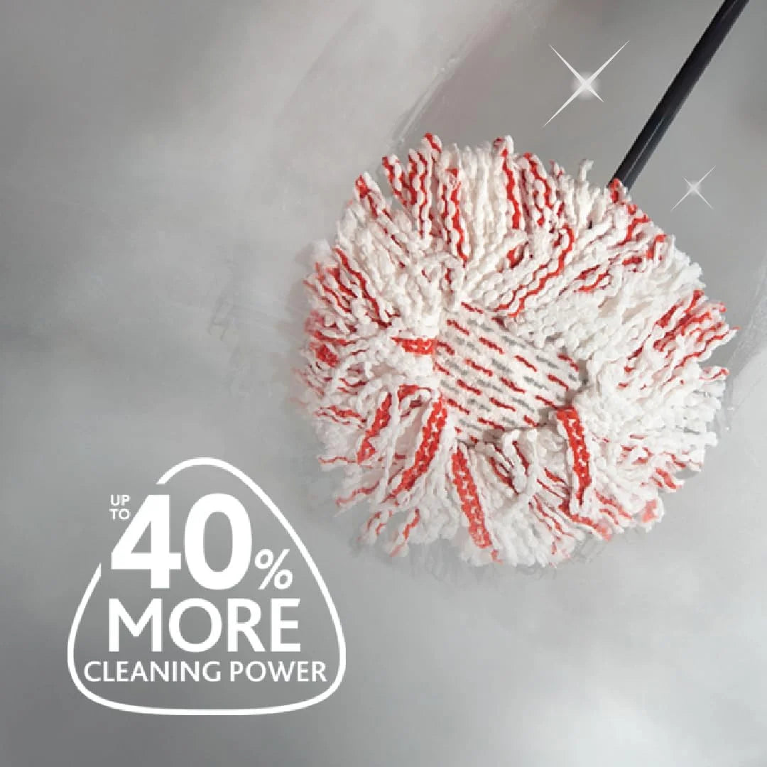 O-Cedar EasyWring Deep Clean Refill | 40% More Cleaning Power | Microfiber Mop Refill Compatible with O-Cedar EasyWring Spin Mop & Bucket System (Pack of 4)
