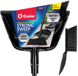 O-Cedar Strong Sweep Broom and Dustpan Set with Detail Brush | Indoor Outdoor Heavy Duty Stiff Bristle Broom | Step-On Dust Pan