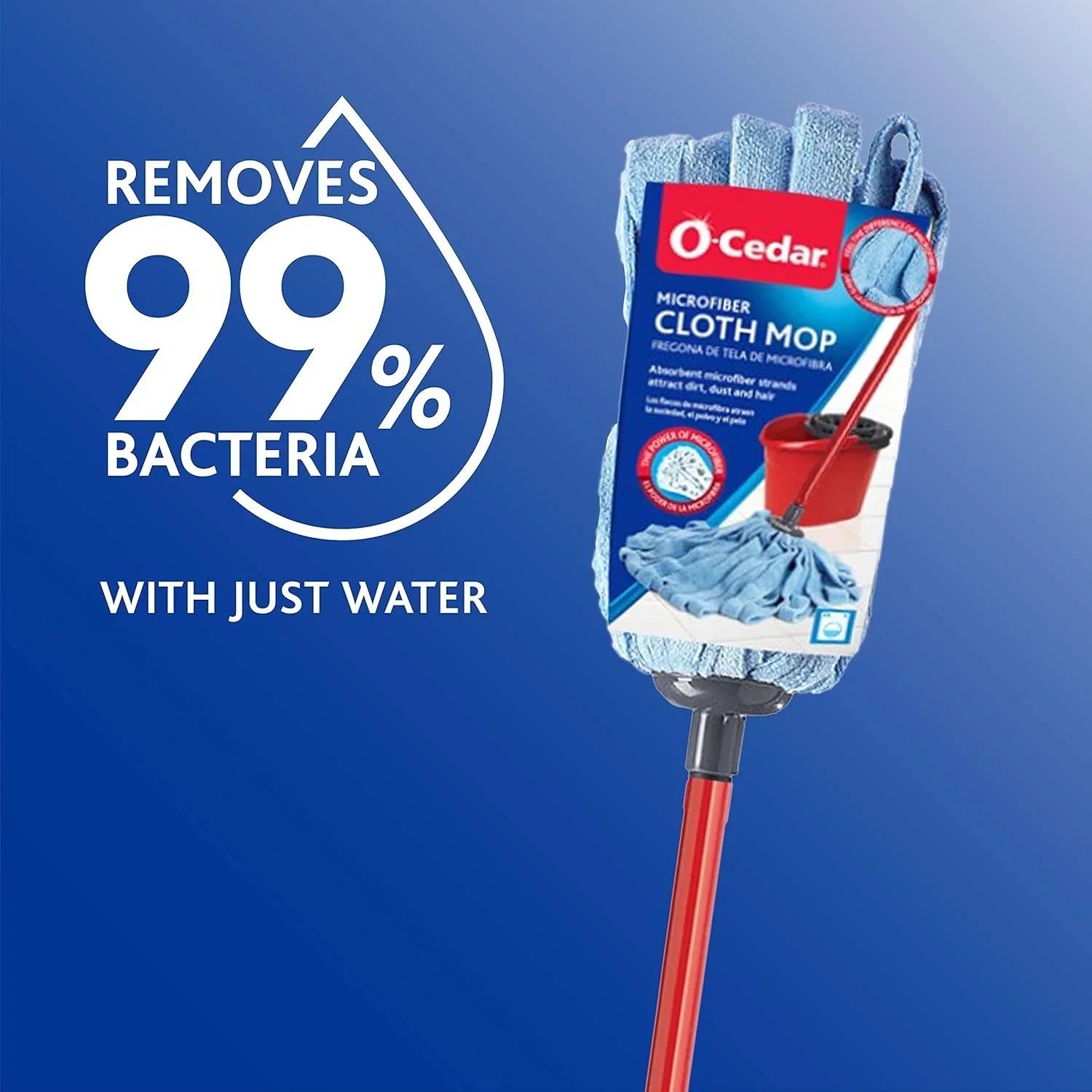 O-Cedar Microfiber Cloth Wet Mop,Blue/Red