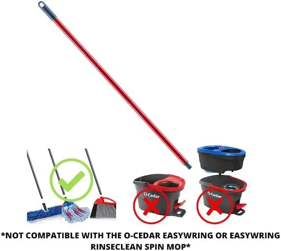 O-Cedar Replacement Handle for Dual-Action Flip Mop, Hardwood Floor ‘N More, Dual-Action Dust Mop, Power Corner Broom, Angle Broom, Microfiber Cloth Mop