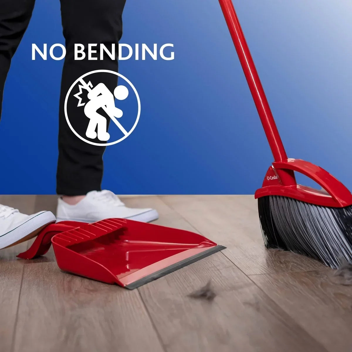 O-Cedar PowerCorner Pet Pro Broom with Step-On Dustpan