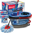 O-Cedar RinseClean Spin Mop & Bucket System + 2 Extra Mop Heads | Clean with Water | Removes 99% of Bacteria