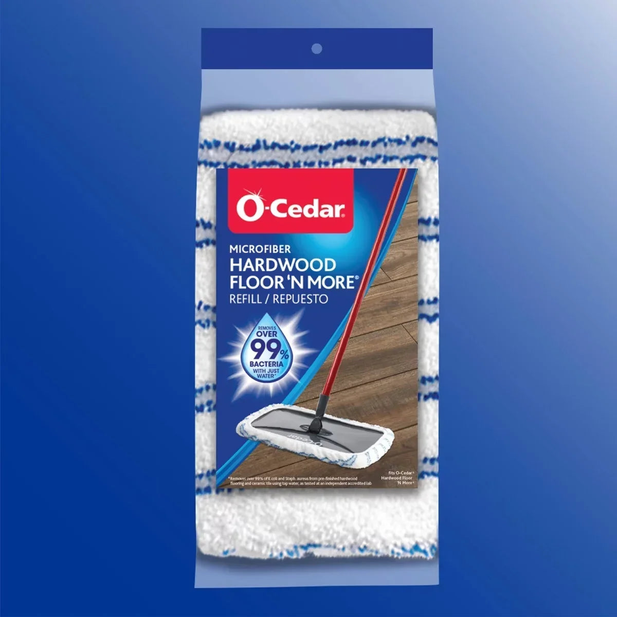 O-Cedar Hardwood Floor 'N More Microfiber Mop Head Replacement: Unscented, Floor Cleaning Tool Refill