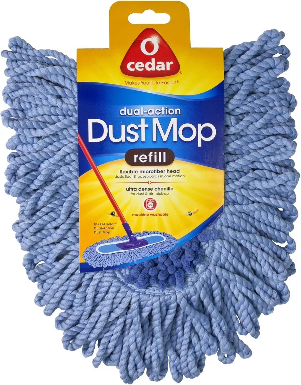 O-Cedar Dual-Action Dust Mop Refill,Blue