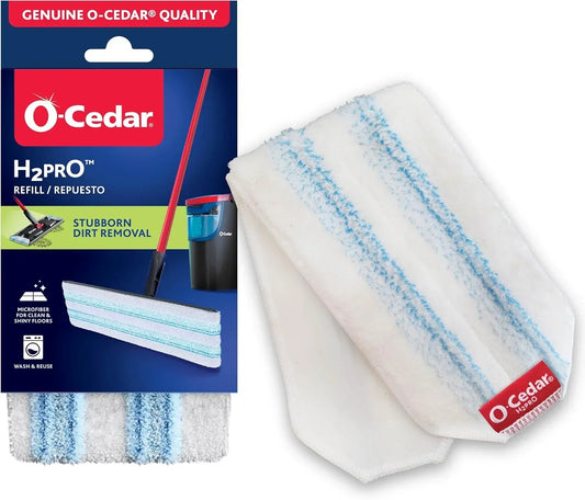 O-Cedar Genuine H2prO Mop Pad Replacement (1-Pack) | Microfiber Refill | Machine Washable | Removes 99% of Bacteria with Water* | Compatible with O-Cedar H2prO Spin Mop System