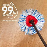 O-Cedar Genuine RinseClean Deep Clean Spin Mop Head Replacement | Machine Washable | Reusable | Microfiber Refill | 40% More Cleaning Power (Pack of 2)