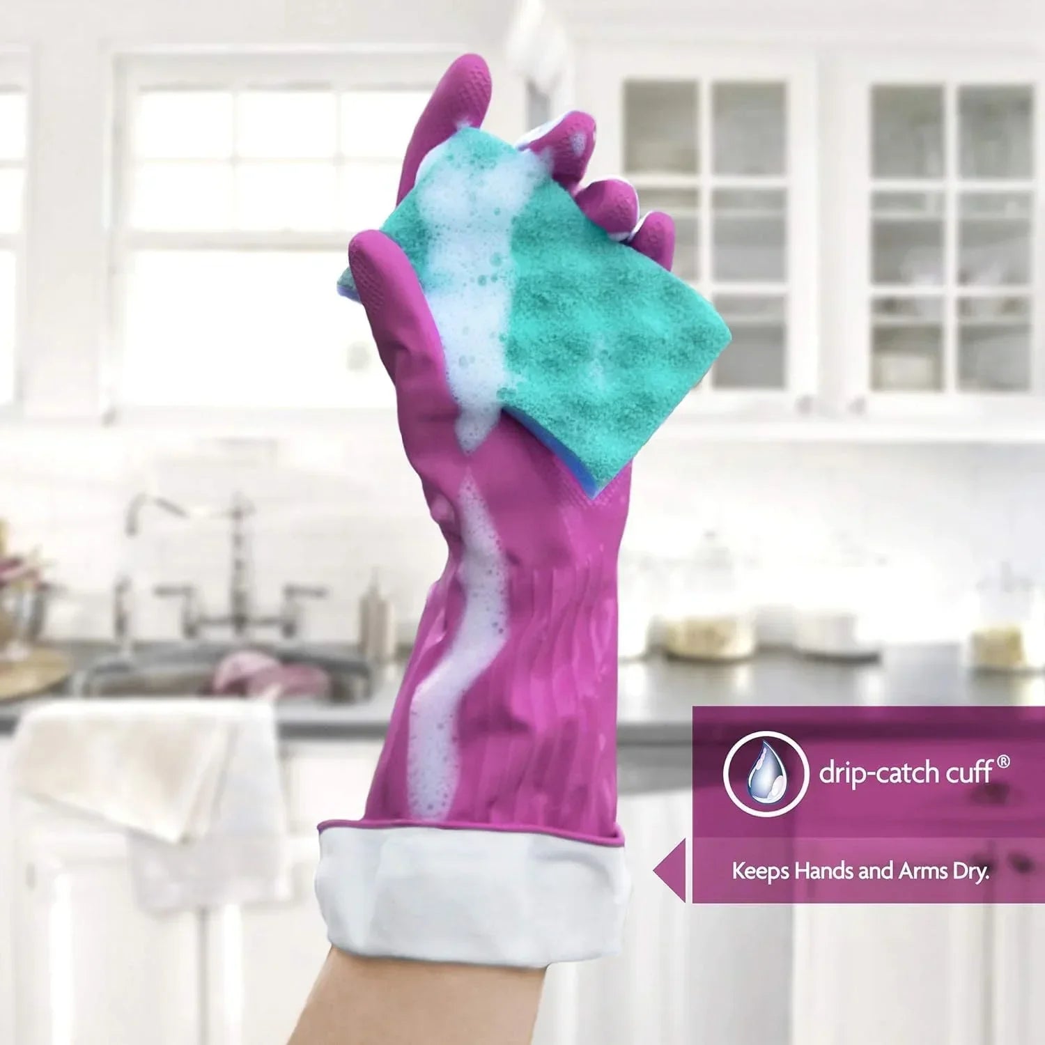 Playtex Living Drip-Catch Cuff Gloves, Medium 1 Pair (Pack of 10)