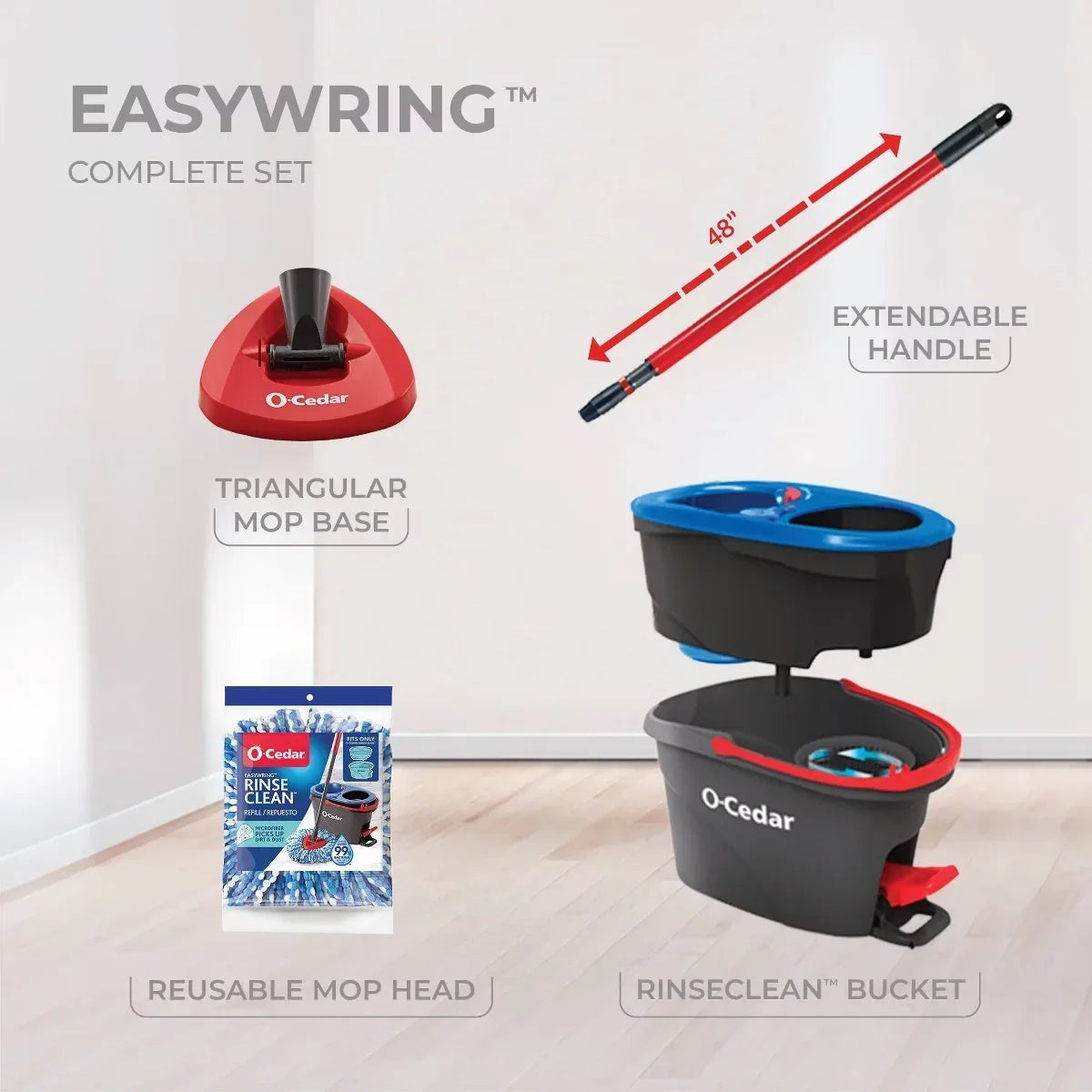 O-Cedar RinseClean Spin Mop & Bucket System: Cleaning Tools and Accessories