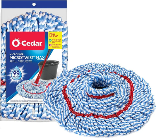 O-Cedar Genuine MicroTwist MAX Twist Mop Head Replacement | Machine Washable | Reusable | Microfiber Refill | Removes 99% of Bacteria