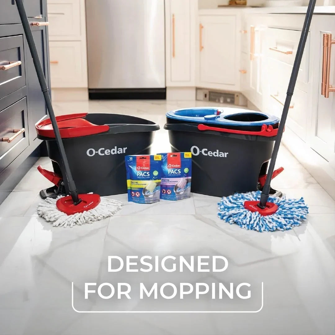 O-Cedar EasyWring Microfiber Spin Mop and Bucket Cleaning System + Citrus and Lavender Pacs (Variety Pack)