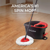 O-Cedar EasyWring Spin Mop and Bucket System: Portable, Non-Abrasive, Reusable, Extendable Handle