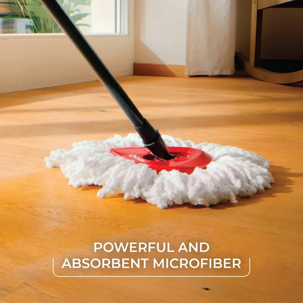 O-Cedar EasyWring Spin Mop and Bucket System: Portable, Non-Abrasive, Reusable, Extendable Handle