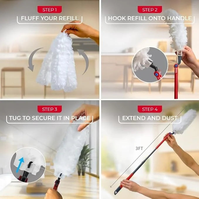 O-Cedar Flex & Catch Heavy Duty Dusting Refills (10 Count) | Disposable Duster Refill | Traps 3X More Dust Than Traditional Feather Duster
